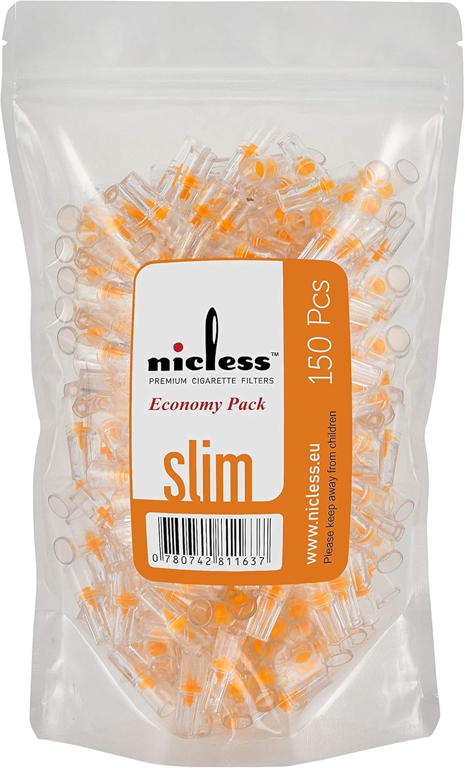 Nicless 6mm Disposable Slim Cigarette Filters (150 Pcs)