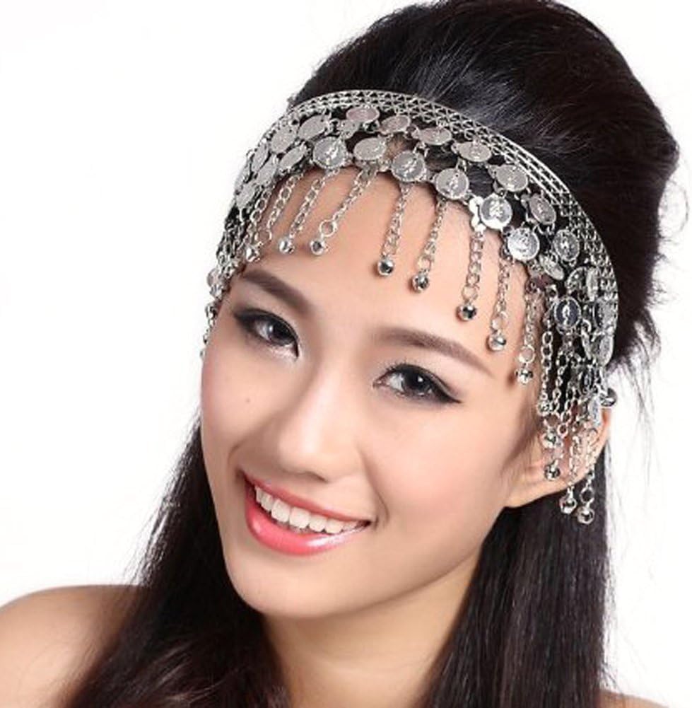 Tribal Belly Dance Headpiece Headwear Metal Coins Tiara Ethnic Gipsy