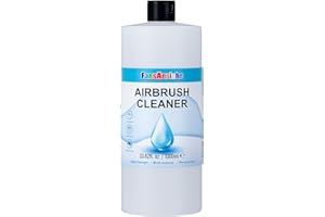 FansArriche Airbrush Cleaner, 33.82 Oz Air Brush Cleaning Solution for Water-Based Acrylic Color Paints, Quickly Clean Clogged Airbrushes, Paint Brushes, Art Tools