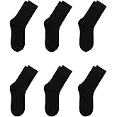 Sakusock Kids Thin Rayon Bamboo School Crew Socks Uniform Dress Boys/Girls Soft Youth Socks 6 Pairs