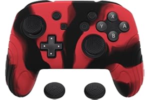 PlayVital Samurai Edition Ergonomic Silicone Skin Protective Case for Nintendo Switch Pro Controller, Soft Anti-slip Controll