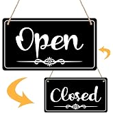 CARGEN Open Signs - Double Sided Open Closed Sign Business Hours Hanging with Rope Hours of Operation for Business Walls Window Shop Bar Hotel