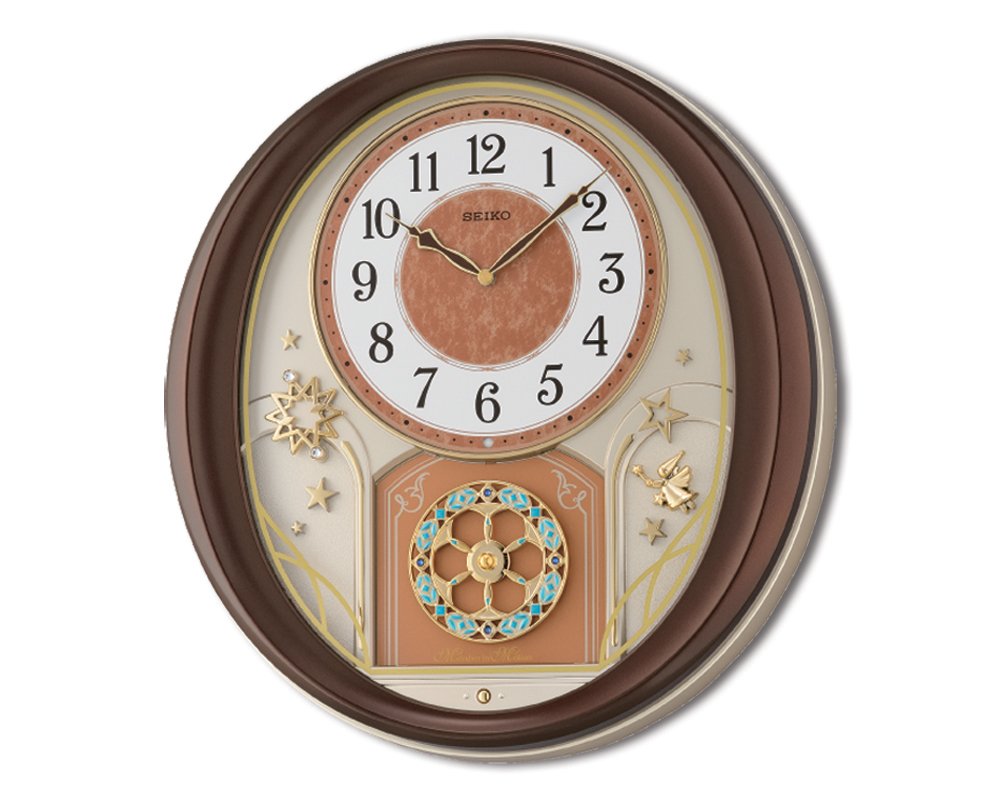 Buy Seiko Plastic Wall Clock (Metallic Brown) Online at Low Prices in