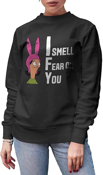 Amazon.com: Women's Louise Belcher I Smell Fear on You Long Sleeve Design Pullover Funny 