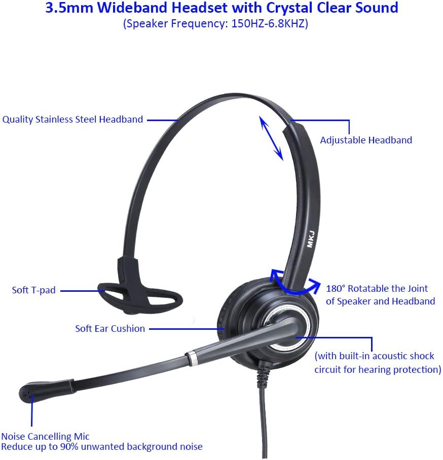 MKJ 3.5mm Headset with Noise Cancelling Microphone - Image 3