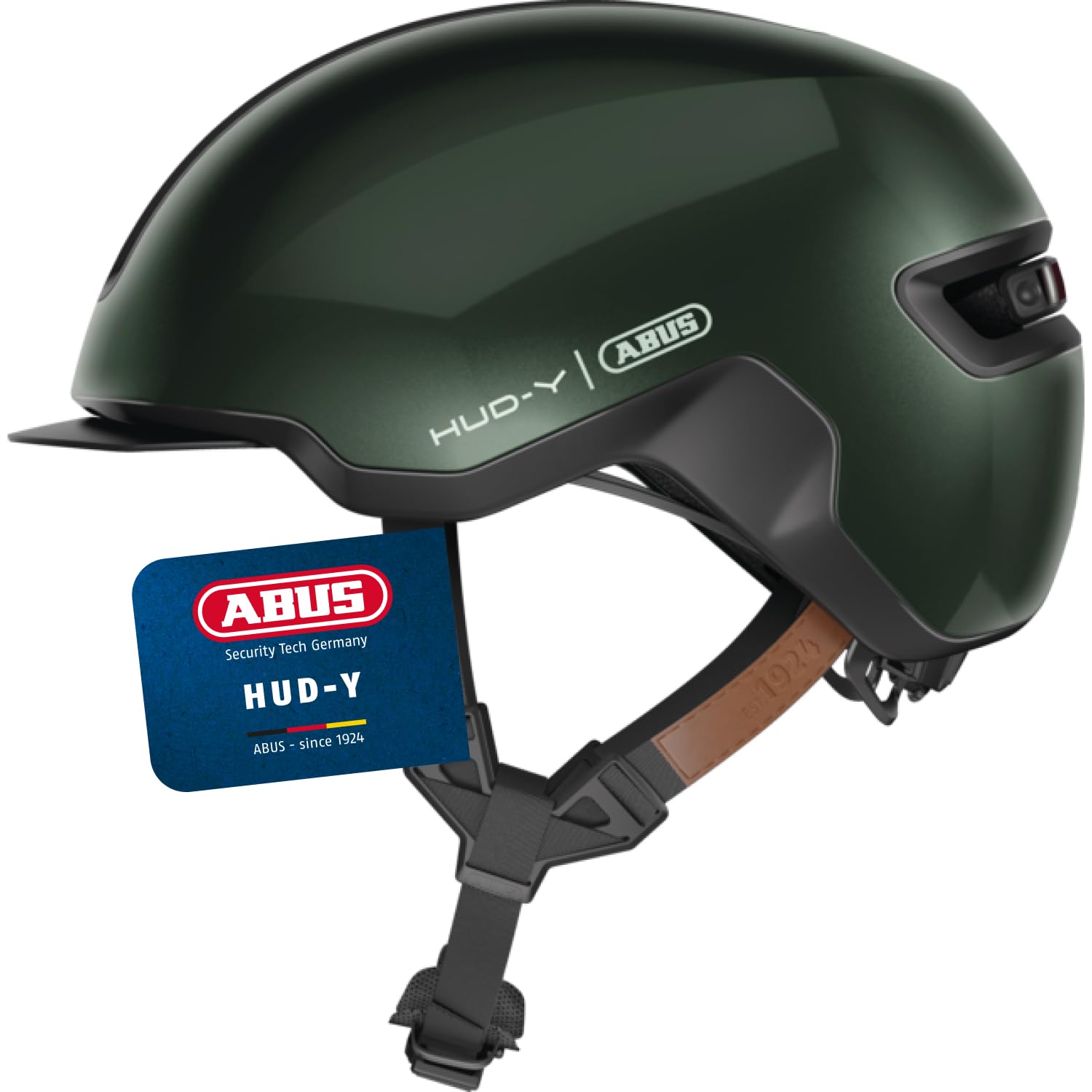 ABUS Urban Helmet HUD-Y - magnetic, rechargeable rear LED light with magnetic attachment - a cool bike helmet for everyday use - for men and women