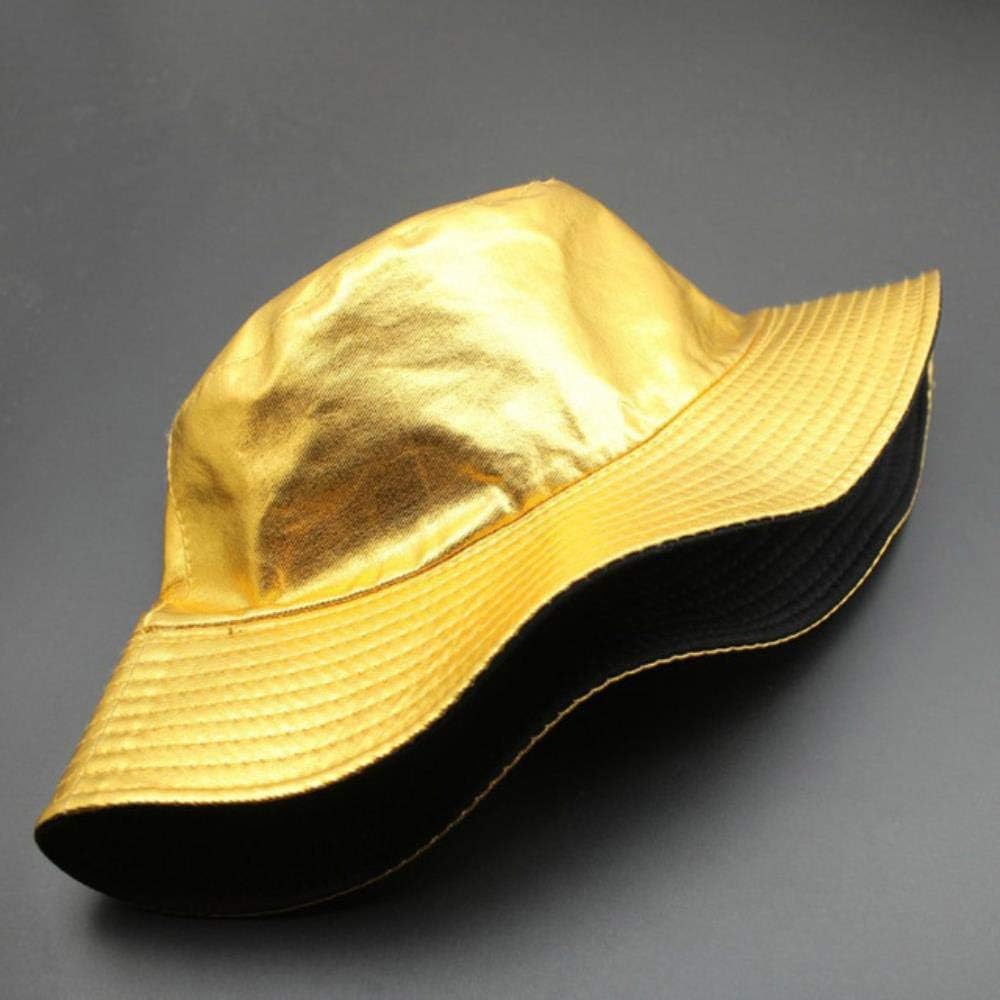 gold and black bucket hat