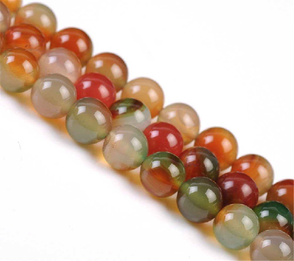 10mm Natural Peacock Agate Beads Round Semi Precious Gemstone Loose Beads for Jewelry Making (38-40pcs/strand)