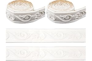 CRASPIRE 176x2in White Crown Molding Peel and Stick Flexible Self Adhesive Foam Trim 3D Sticky Decorative Wallpaper Border Wall Edging Foam Baseboard Mirror Border Wall Lines Hotel DIY Decor