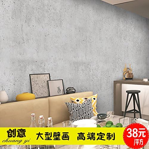 TIANLU The Concrete Wall Clothing Store 3D Wallpaper Cafe Restaurant City Gray City Wallpaper Wallpaper, High Quality Imported Faux Leather Texture (Stitching, Square), The Wall Paper + Glue Water