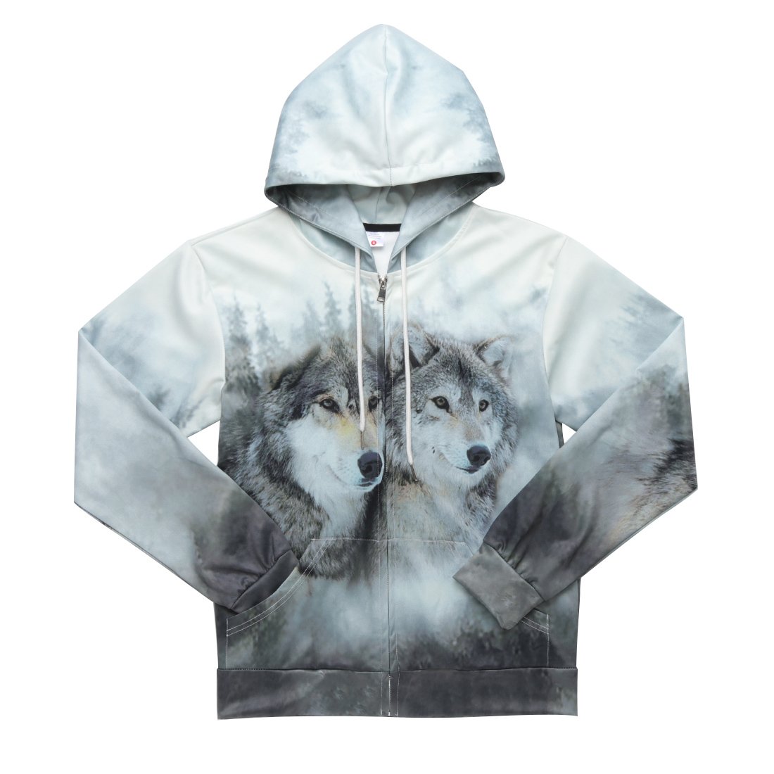 Uideazone Juniors Boys Girls 3D Wolf Collection Zipper Hoodie Sweatshirt Casual Autumn Winter Jacket Coat Wolf4 Medium