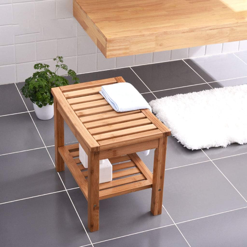 WJBATH Taburetes Y Asientos De Baño con El Almacenamiento, Bambú