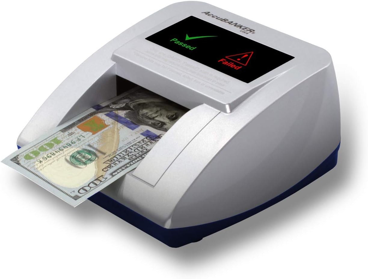 AccuBANKER D470 Quadscan 4-Way Orientation Counterfeit Detector with UV, MG, IR, WM, Image, Length, Spectrum Counterfeit Detection Methods - Optional Battery for Portable Use (No Battery) : Office Products
