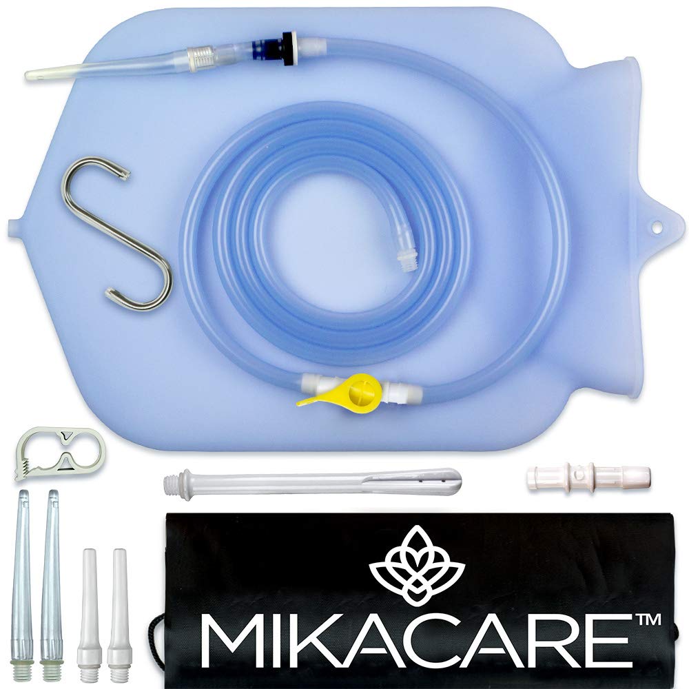 Photo 1 of Mikacare Enema Bag Kit Clear Non-Toxic Silicone. for Coffee and Water Colon Cleanse. 6 Foot Long Hose, BPA and Phthalates Free, 6 Tips 4 Quart