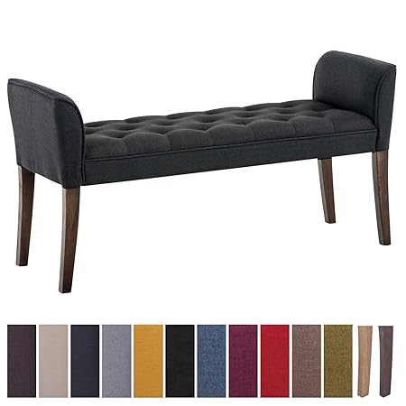 CLP Chaiselongue Cleopatra Polsterbank hochwertiger Polsterung und Stoffbezug I Sitzbank mit gestepptem Stoffbezug I Sitzhöhe