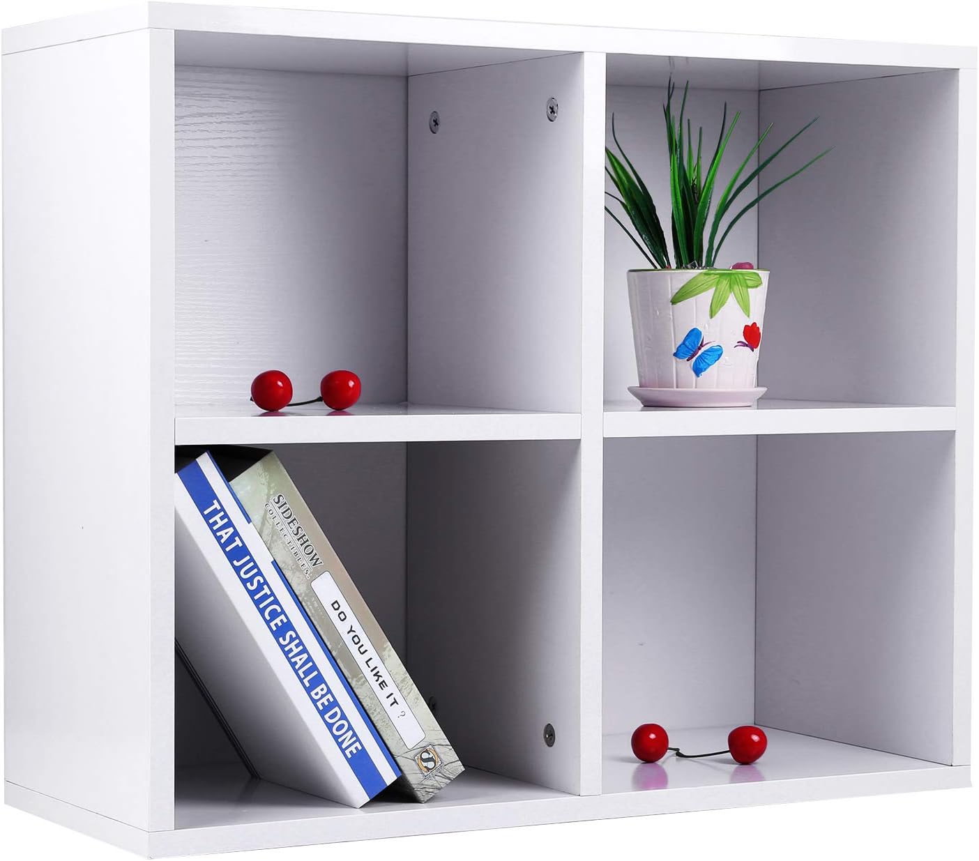 PetHot 4 Cube Wooden Bookcase Corner Cabinet Bookshelf Display Shelves Cupboard Storage Rack Unit