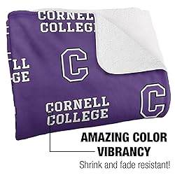 Cornell College Logo Pattern Sherpa Blanket, Warm
