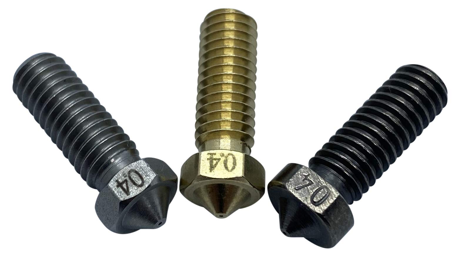 3DPLady Volcano Nozzle Best of Bundle 0.4 mm (1 x Brass, 1 x Steel, 1 x Hardened Steel, Black, e.g. for Artillery Sidewinder/Artillery Genius