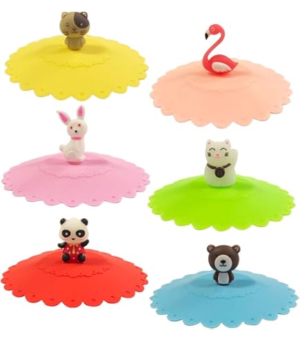 Hemoton Silicone Cup Lids - 8pcs Rose Flower Mug Covers, Leakproof & Airtight (Random Colors)