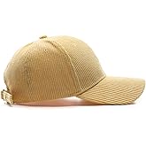 Corduroy Hat Low Profile Solid Color Baseball Caps Sun Hat Adjustable for Men and Women