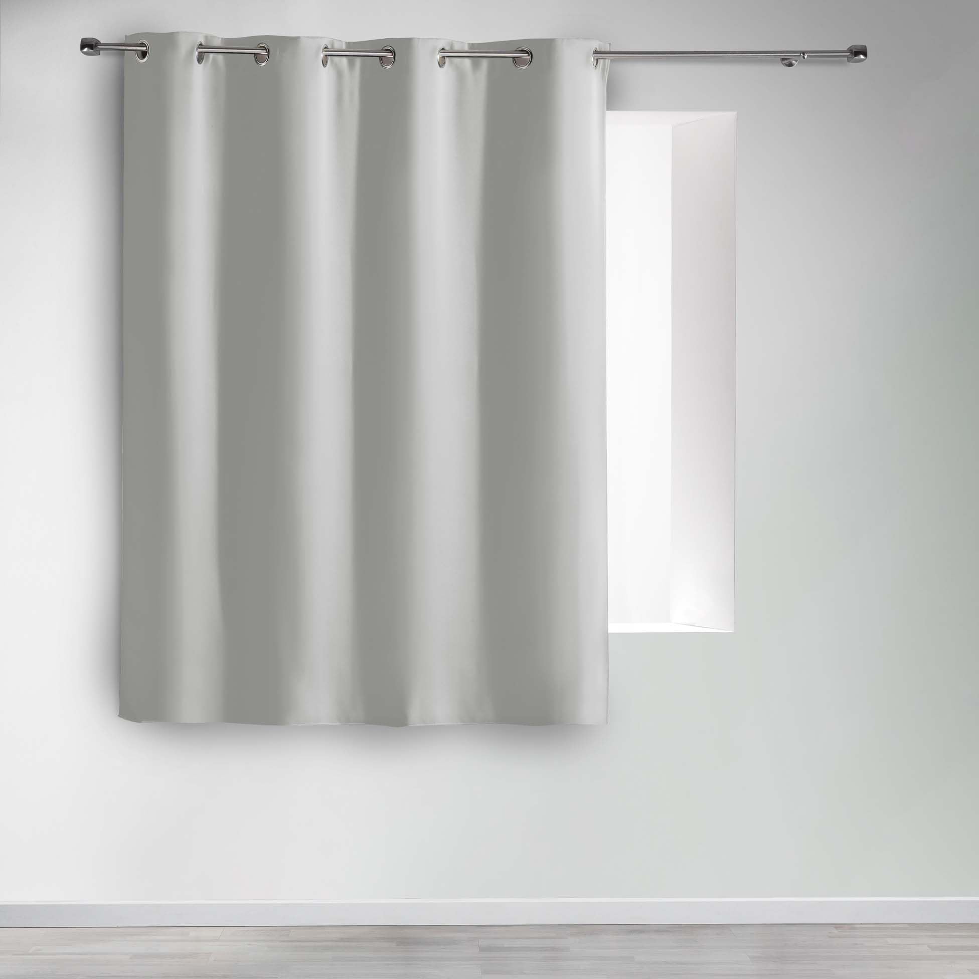 Douceur d'Intérieur Polyester - Curtains with Eyelets (140 x 180 cm), Ceramic, pearl, 135x1x180 cm