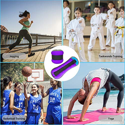 Vaupan Ankle/Wrist Weights, Small Leg Arm Hand Cuff Weights for Women Men Kids, Exercise Equipment with Adjustable Straps for Fitness Gym Dancing Walking Jogging Gymnastics Aerobics (1 Pair, 1lb 2lb) - Thumbnail 5