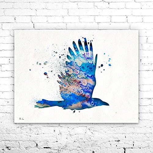Raven 2 Watercolor Print, Raven art, watercolor painting, watercolor art, Illustration, art, watercolor animal, bird art, bird watercolor