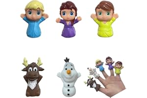 RONIAVL Elsa Finger Puppet Set - Party Favors, Bath Toys, Story Time,Easter Party Presents for Boys and Girls 5 Pc