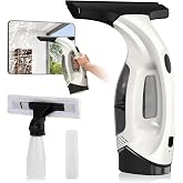ZRHI Window Vacuum Squeegee Cordless, 2000Pa Electric Window Cleaner Tool | with 2200mAh &amp; 150ml Water Collection Tank, Window Cleaning Kit Shower Squeegee for Glass Doors, Tiles, Mirrors, Car (Beige)