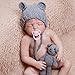 EUDORA Crochet Newborn Photography Boys/Girls Knit Toy Bear Hats, Infant Baby Photo Prop Costume Chocolate