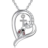 POPLYKE Ladybug Necklace for Women Sterling Silver Ladybug/Bee Pendant Jewelry Gifts for Mother Daughter