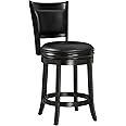 Ball & Cast Swivel Counter Height Barstool 24 Inch Seat Height Black Set of 1