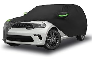 Proadsy 2025 Upgrade Car Cover for 2011-2024 2025 Dodge Durango, Waterproof All Weather for Automobiles, Windproof Snowproof Rain Hail Sun UV Protection Full Outdoor Indoor Exterior Car Covers, Black