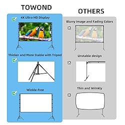 TOWOND Projector Screen with Stand, 100 inch