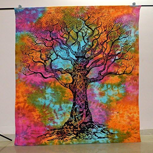 Shivansh Creations Cotton Hippy Mandala Wall Hanging Bohemian Throw Decor Bedspread Tapesteries Pre Christmas Designer Collection Sale (Multi Colour (8))
