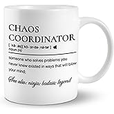 JRTW Chaos Coordinator Mug - Coffee Cup for Boss, Case Manager, and Coworkers