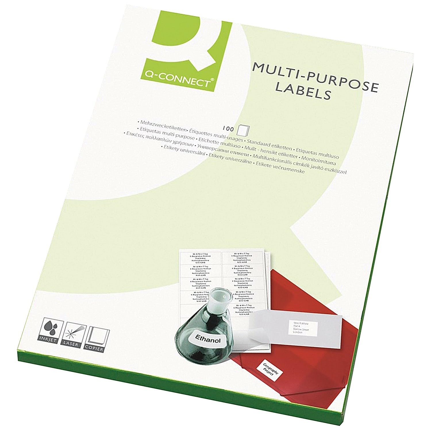 Q-Connect Multipurpose Copier Labels 210x287mm 1 Per Sheet White (Pack of 100)