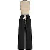 CIDER 2 Piece Sets for Women Summer Tracksuit Sleeveless Tank Tops & Wide Leg Pants Mactching Sets