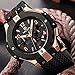MEGIR Men's Sports Quartz Watches Military Army Silicone Strap Chronograph Wristwatch with Large Thick Dial Man Rose Gold