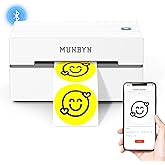 MUNBYN Bluetooth Thermal Label Printer, 130B Wireless 4x6 Shipping Label Printer for Shipping Packages Small Business Office or Home, Compatible with iPhone Android iPad Windows macOS Chrome Etsy eBay