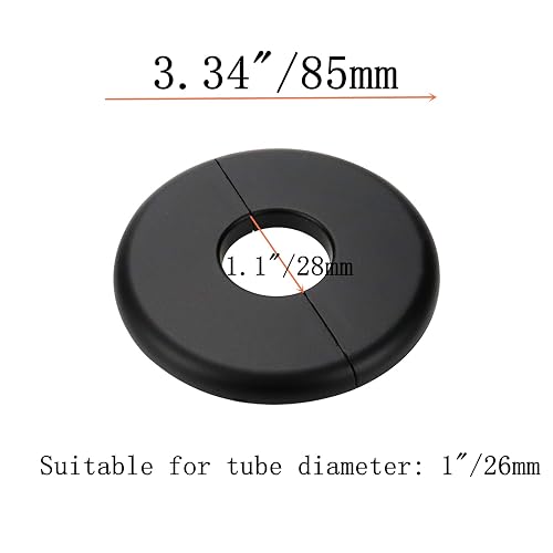 Tsnamay 12-Pack Wall Split Flange – ABS Round Self-Adhesive Escutcheon Plates With Buckle Design, Fits 1 Inch (26mm) Diameter Pipes
