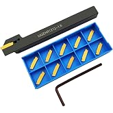 ASZLBYM Lathe Grooving Tool Holder Grooving Cut-Off Tool Holder MGEHR1212-1.5 With 11pcs MGMN150-G Indexable Carbide Grooving Inserts
