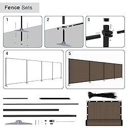 ECOOPTS Privacy Fence Set with Poles and Rails