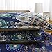 AILOVYO Queen Size 3 Piece Bohemian Style Luxury Mandala Namaste Bedding Set Comforter Cover Set Polyester Boho Comforter Duvet Quilt Cover and Pillowcase Soft Bedclothes