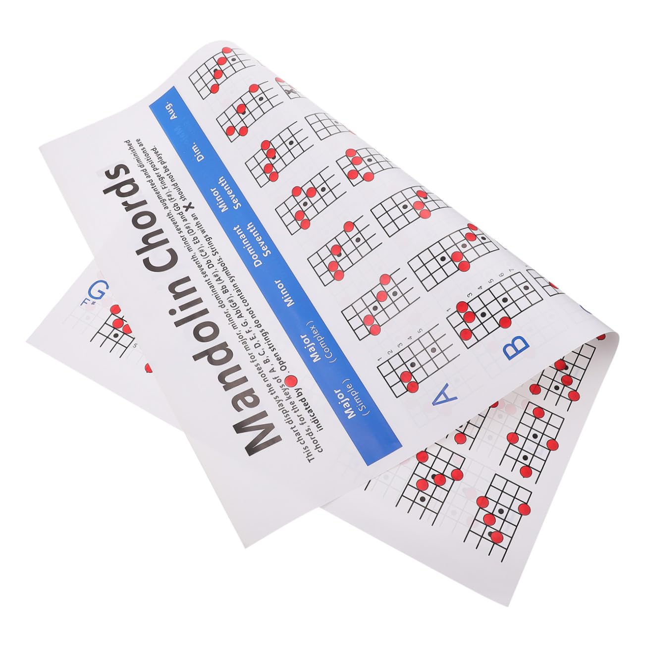 Mandolin Chord Chart Mandolin Fretboard Note Chart Decals Diagram Poste for Beginners Adult or Kid