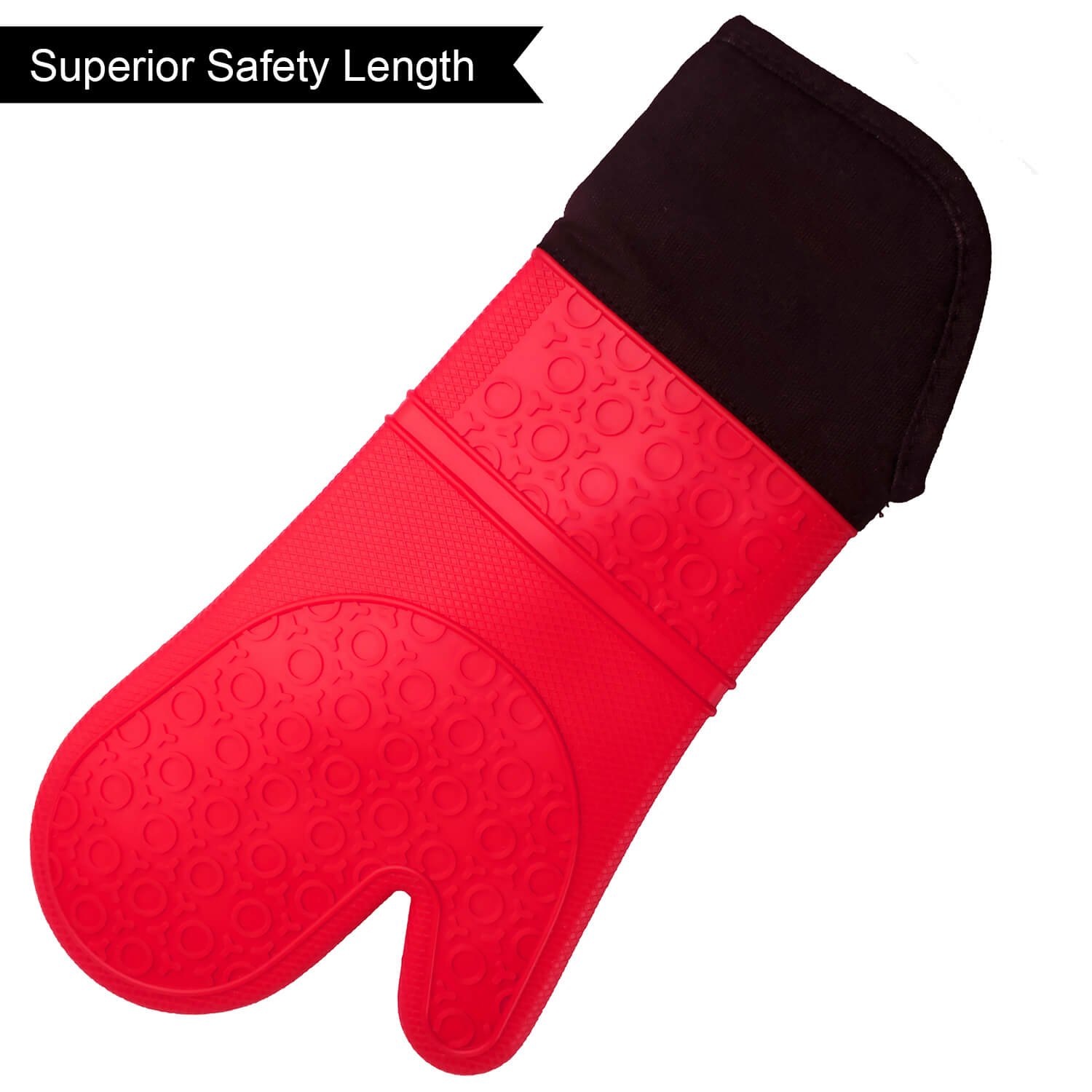 Extra Long Professional Silicone Oven Mitt 1 Pair Oven Mitts with