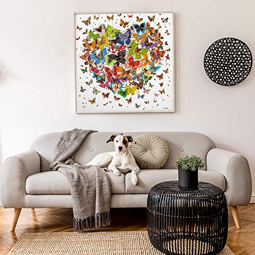 PICKYANDCO Butterfly and Love DIY 5D Diamond Painting by Number Kits Crystal Rhinestone 12x12inch, Full Drill 5D Diamond Painting Kits for Adults with Diamond Painting Tools Home Wall Art