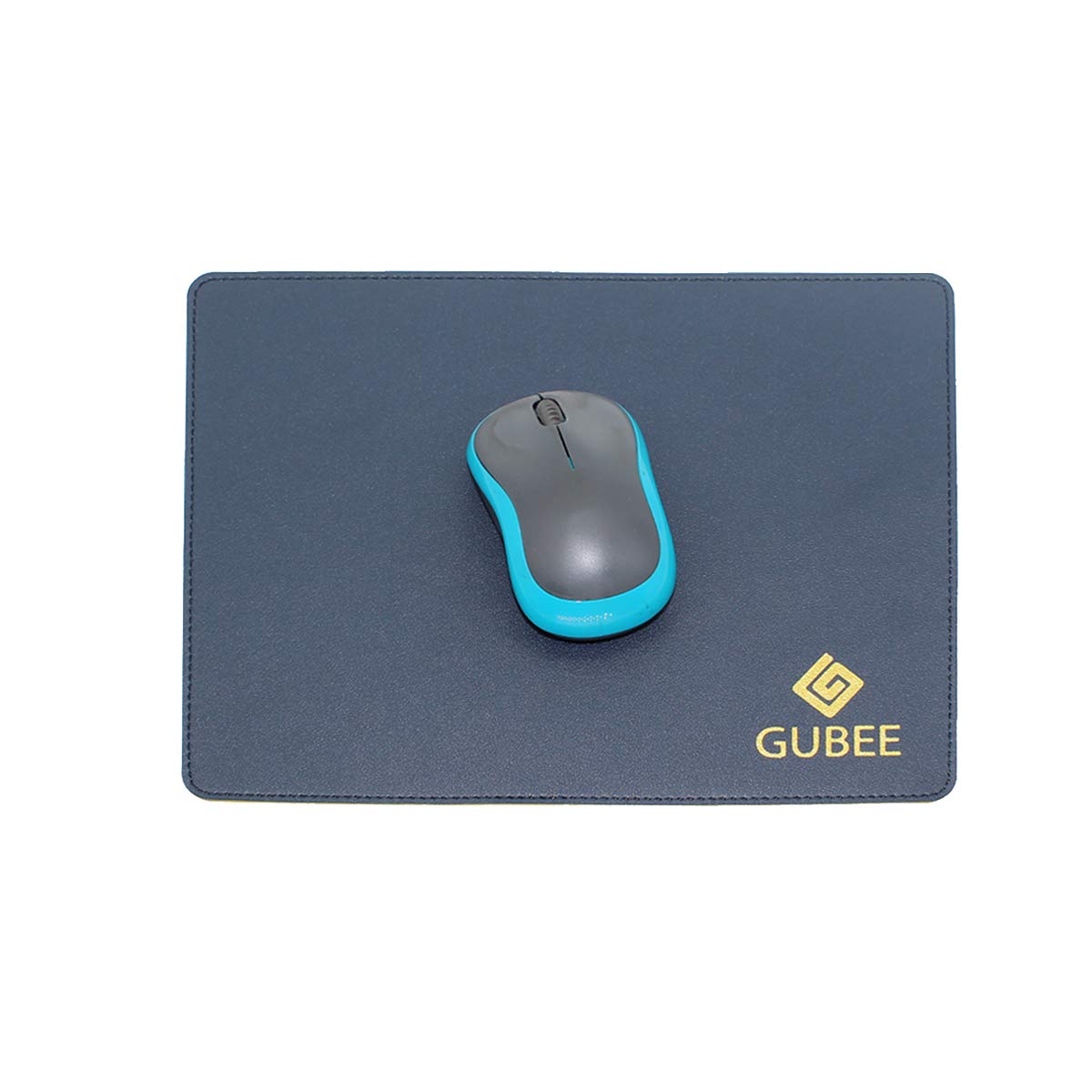 GUBEE Mouse Pads 270x220x2mm,PU Leather Gaming Mouse Mat,Waterproof Non-Slip PU Smooth Mouse Pad Design for Office,Home and Travel (Darkblue/Yellow)