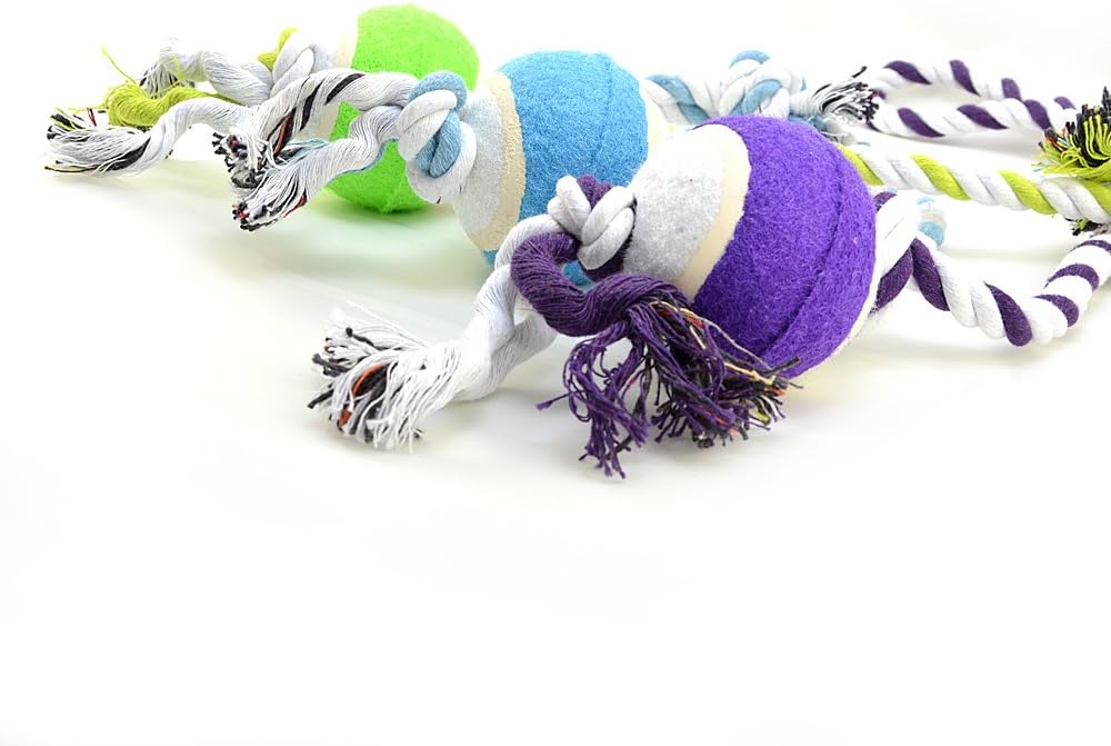 Throwing Rope 55 cm Sling Ball Dog Toy With Tennis Ball