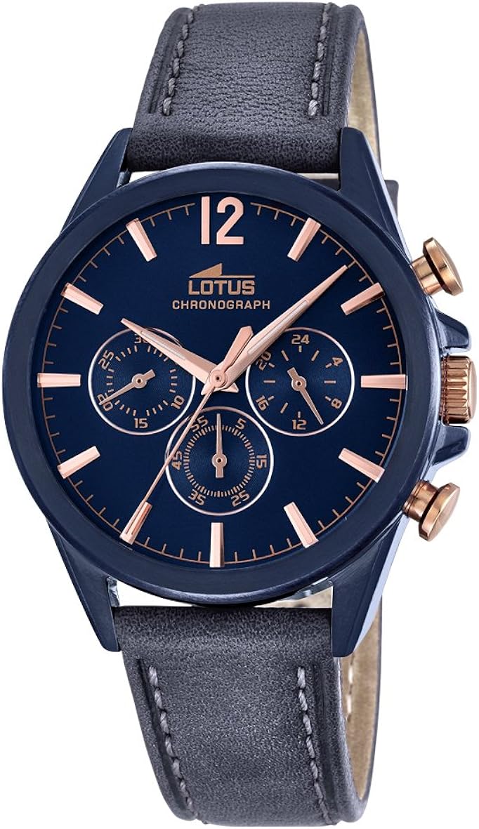 Precio Lotus Reloj de Hombre de Cuarzo con Esfera Azul Cronógrafo y Correa de Piel Color Azul 18201/1